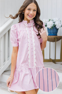 Girls: The Margo Lavender Striped Dress