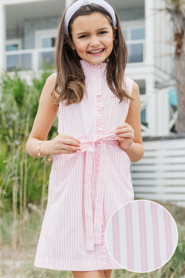 Girls: The Marissa Pink Striped Dress