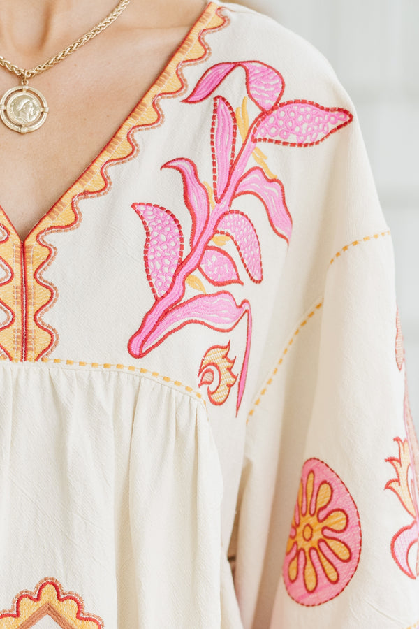Just My Type Pink Floral Embroidery Babydoll Dress Shop the Mint Just My Type Pink Floral Embroidery Babydoll Dress Shop the Mint