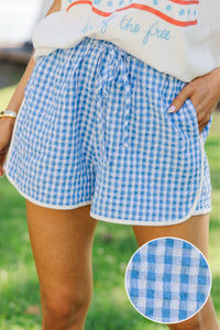 Willow Lane Light Blue Gingham Shorts