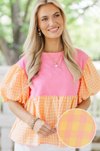 More Than A Feeling Pink Gingham Blouse