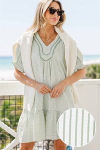 Made For Loving This Sage Striped Dress