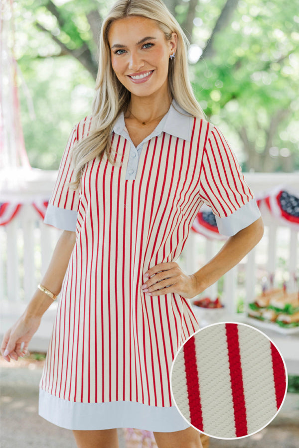 Make Your Day Red Striped Dress