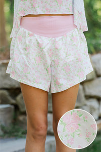Girls: Counting On You Light Blue Floral Athletic Shorts