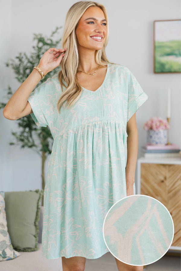 NURSING COLLECTION: Full Of Joy Mint Floral Dress