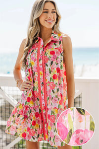 By The Minute Pink Floral Scalloped Dress