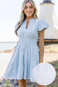 Let's Get Going Light Blue Stripe Dress