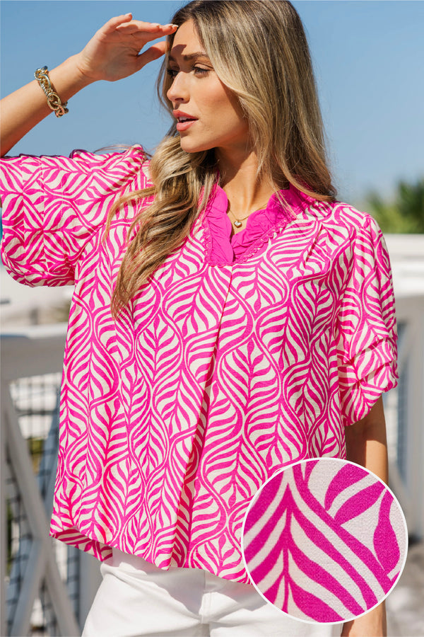 Can’t Miss This Pink Abstract Blouse