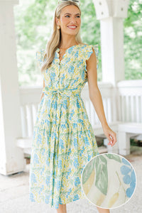 Nothing But Joy Blue Floral Dress