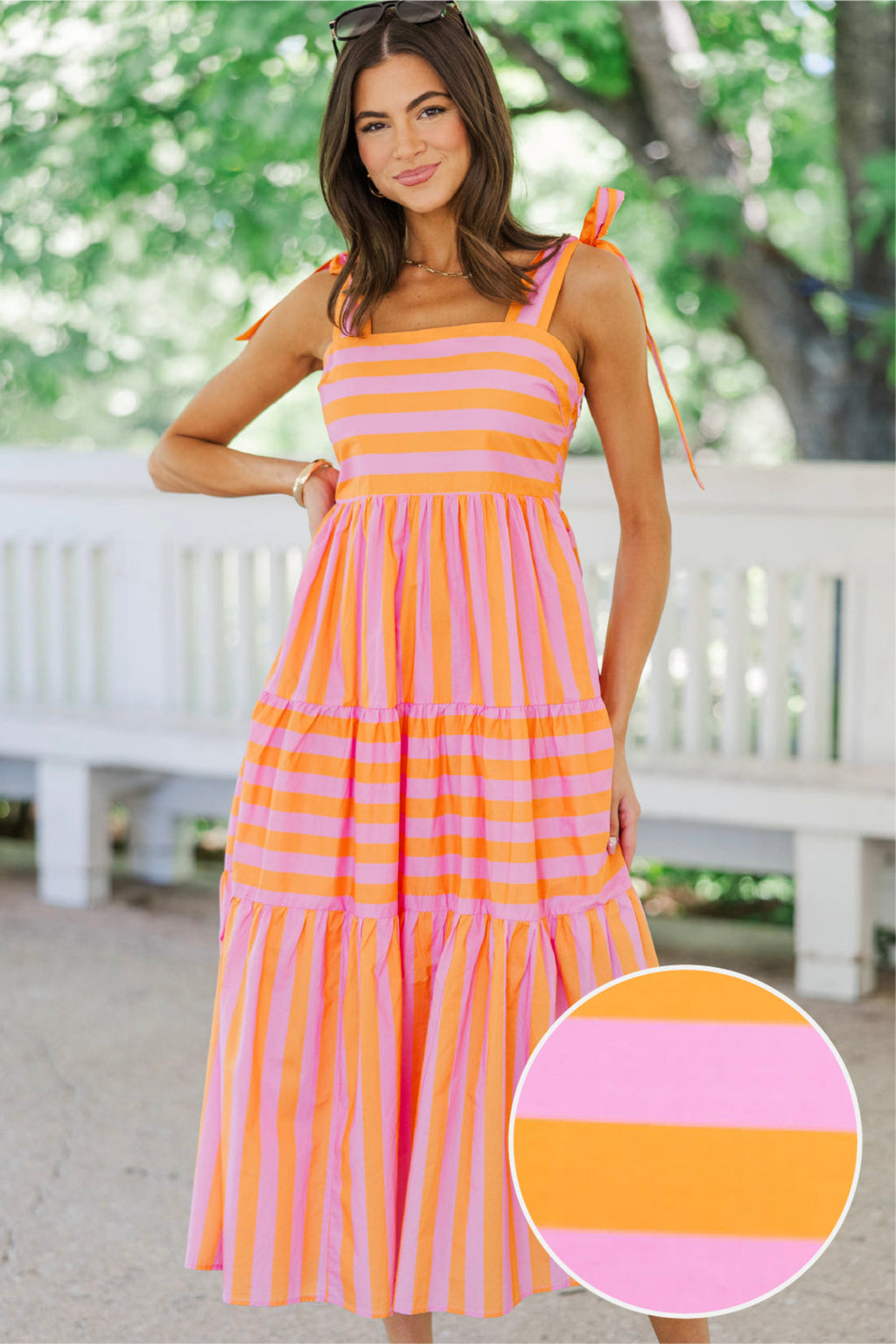 Good From The Start Orange Striped Midi Dress – Shop the Mint