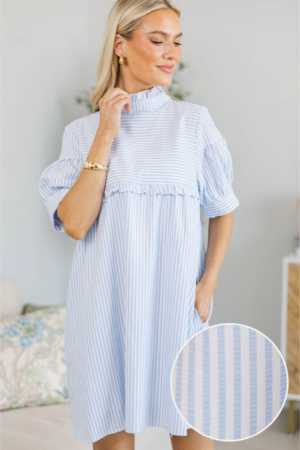 NURSING COLLECTION: Sweetly Said Blue Striped Dress