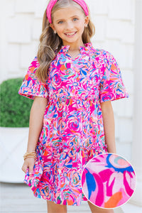 Girls: The Stephanie Fuchsia Floral Babydoll Dress