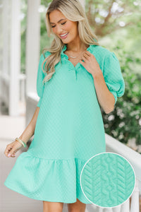 Something So New Mint Green Textured Dress