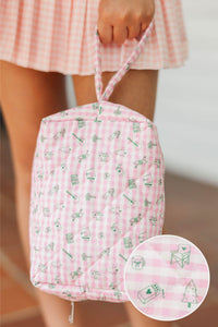 Girls: Freshen Up Pink Gingham Makeup Bag