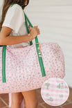 Girls: Where To Next Pink Gingham Quilted Duffle Bag