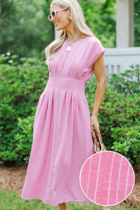 All The Goodness Pink Striped Dress