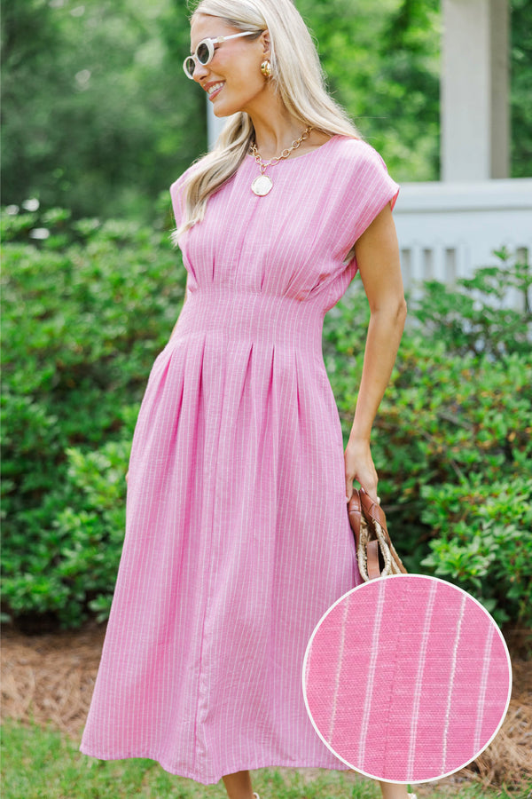 All The Goodness Pink Striped Dress