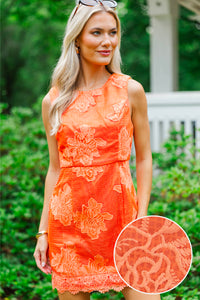 Just Flourishing Rust Textured Dress