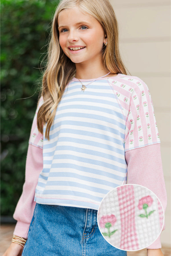Girls: The Gardenview Pink Colorblock Top
