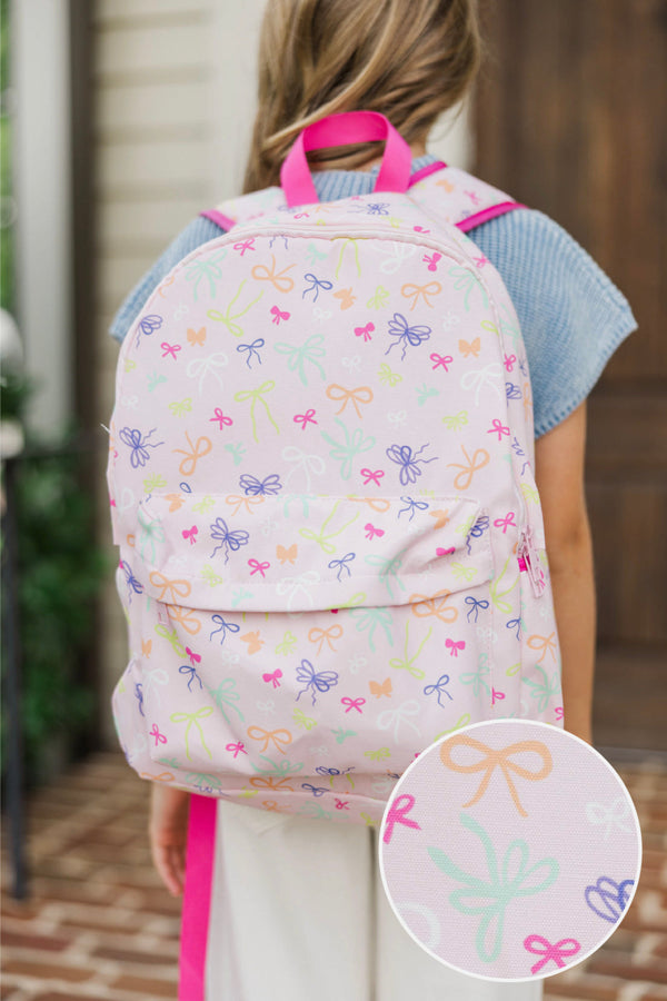 Girls: Preorder: The Annette Pink Bows Print Backpack