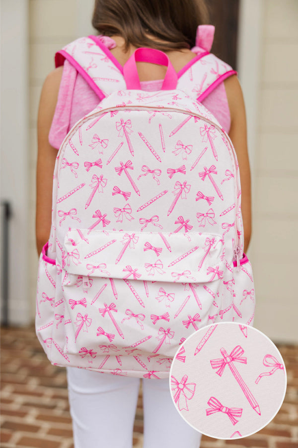 Girls: Preorder: The Annette Pink Pencils And Bows Backpack
