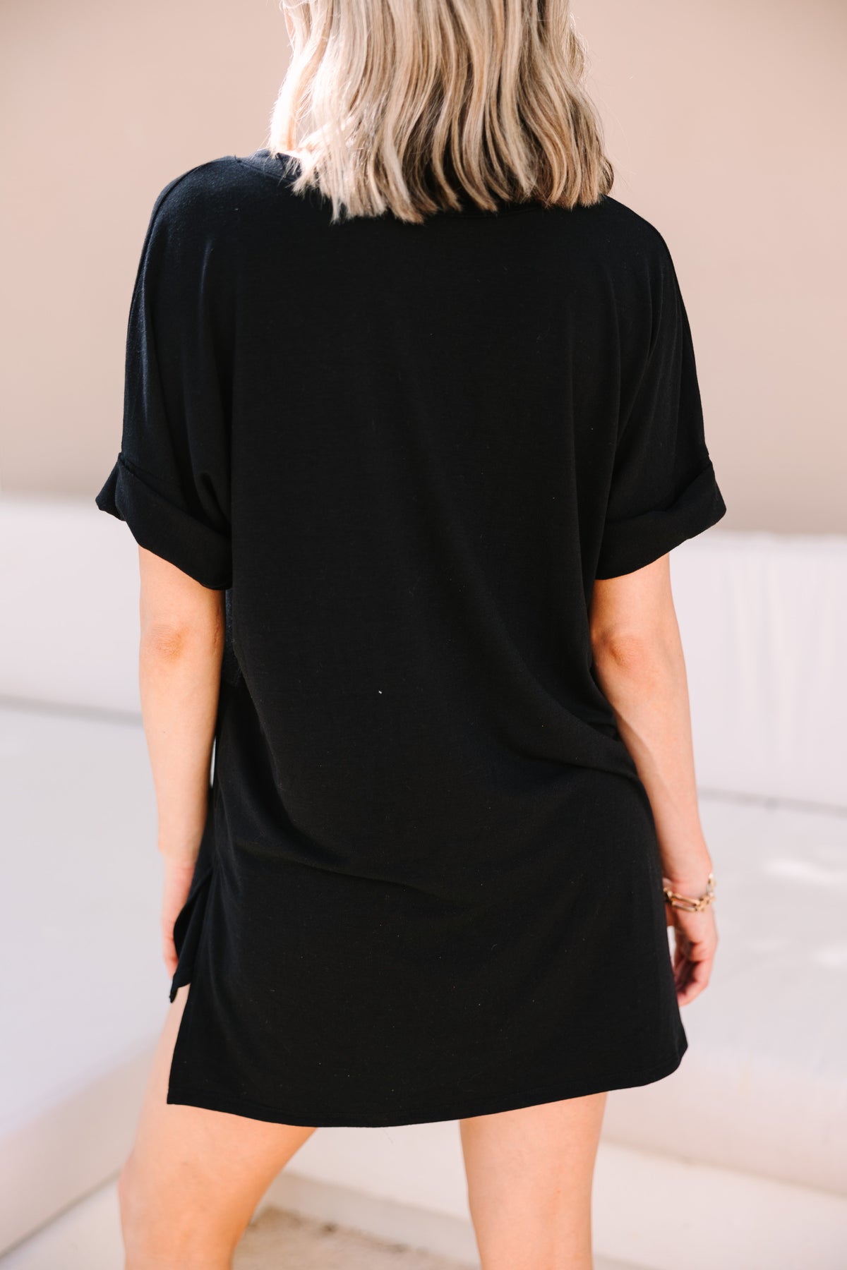 Classic Easy Black V-neck Top - Basic Tee – Shop the Mint