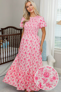 NURSING COLLECTION: Make The Right Choice Pink Toile Maxi Dress