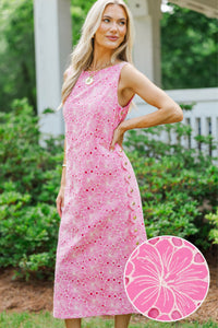 Unapologetically Her Pink Embroidered Shift Dress