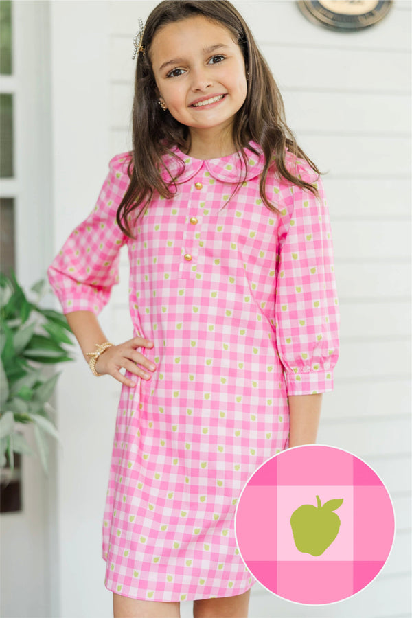 Girls: The Lydia Pink Gingham Dress