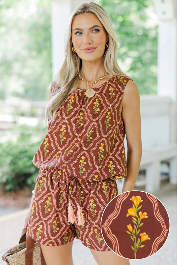 Graceful Entrance Brown Mixed Print Set