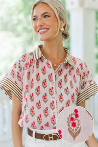 All Set Pink Medallion Blouse