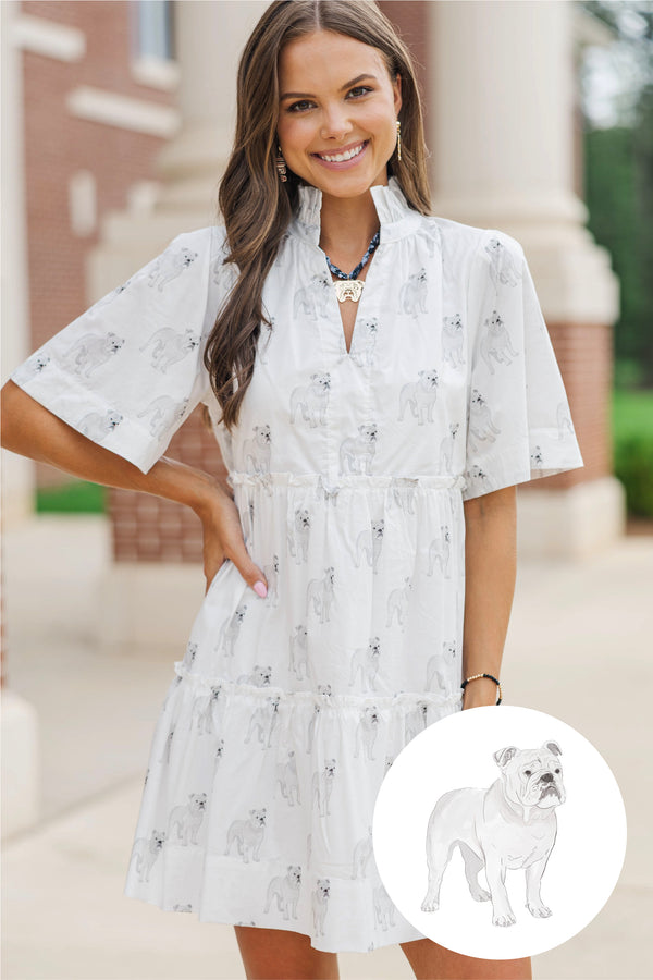 Feeling Your Best Cream Bulldog Babydoll Dress