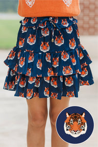 Girls: Take The Leap Navy Tiger Skort