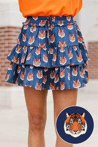 Cheering For You Navy Tiger Skort