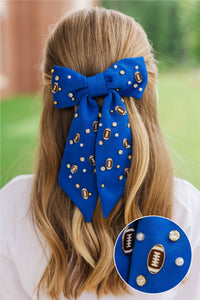 Girls: First Pick Royal Blue Football Hair Bow