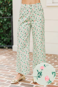 Don’t Think Twice Sage Wide Leg Jeans