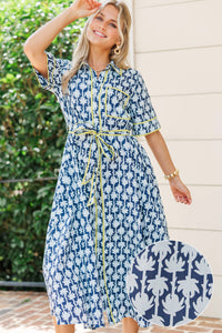 Polished Look Navy Floral Dress