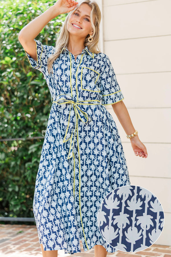 Polished Look Navy Floral Dress