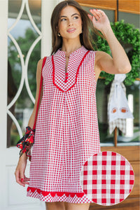 Can't Keep Up Red Gingham Dress