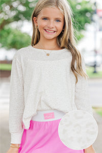 Girls: Most Adored Cream Leopard L/S Top