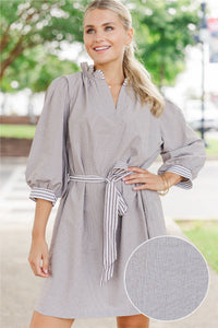 Wishing Well Brown Striped Dress