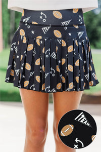Girls: The Sadie Black Football Print Skort