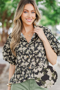 Everyday Magic Black Ditsy Floral Blouse