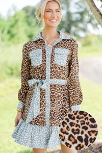 Scene Stealer Brown Leopard Print Dress
