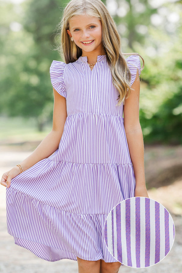 Girls: Make It Your Own Purple Striped Midi Dress