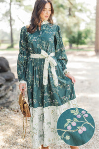 Kind Of Perfect Green Floral Midi Dress