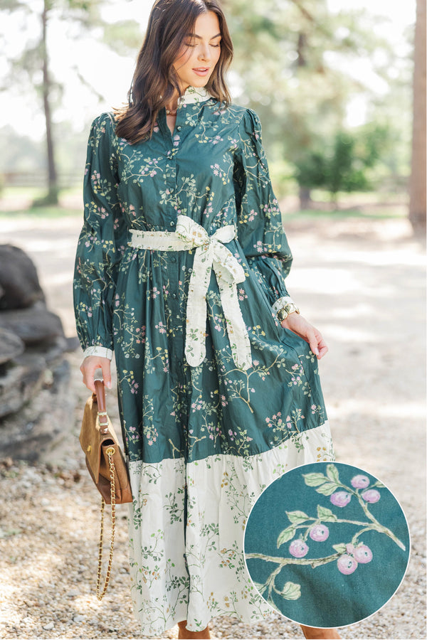 Kind Of Perfect Green Floral Midi Dress