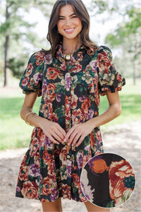 New Season Emerald Green Floral Dress