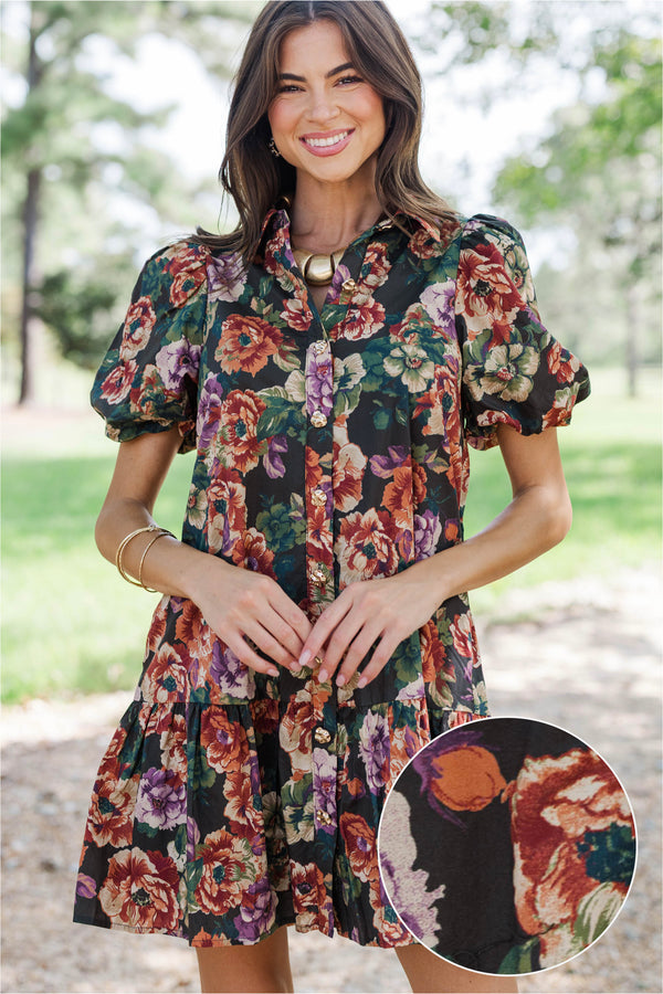 New Season Emerald Green Floral Dress