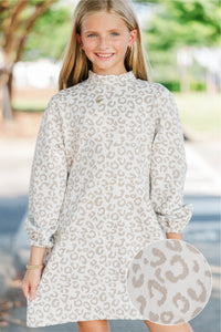 Girls: What You've Been Looking For Taupe Leopard Quilted Dress